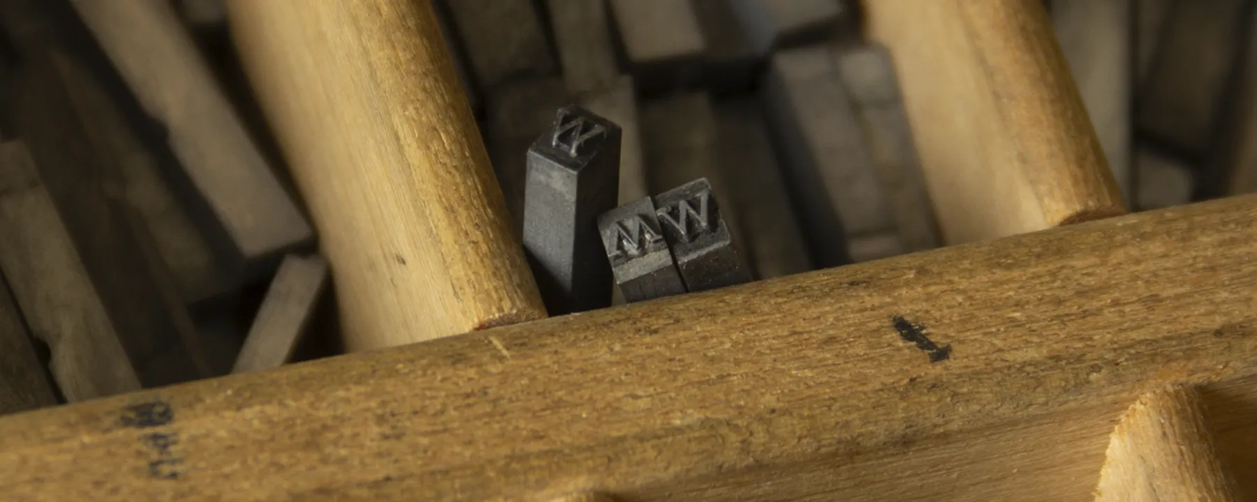 letterpress sorts in a case